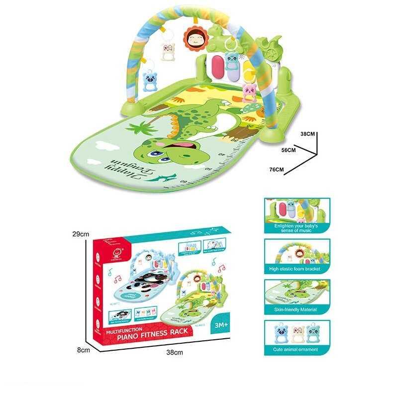 Килимок піаніно дитячий 996 Салатовий, ростомір, мелодії, підсвітка, 5 підвісок - брязкальців, фото 1