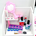 Настільний органайзер для дівчаток 769-6 дзеркало з шухлядкою, косметика, LED-лампа 21 елемент, фото 3