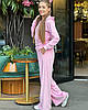 Жіночий костюм з велюру кофта на змійці з капюшоном та штани-палаццо Рожевий, фото 4
