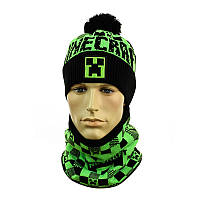 Зимовий комплект "Minecraft" чорний з салатовим