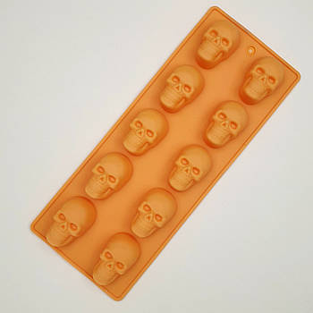 Силіконова форма для цукерок Хелловін черепа — 10 шт.