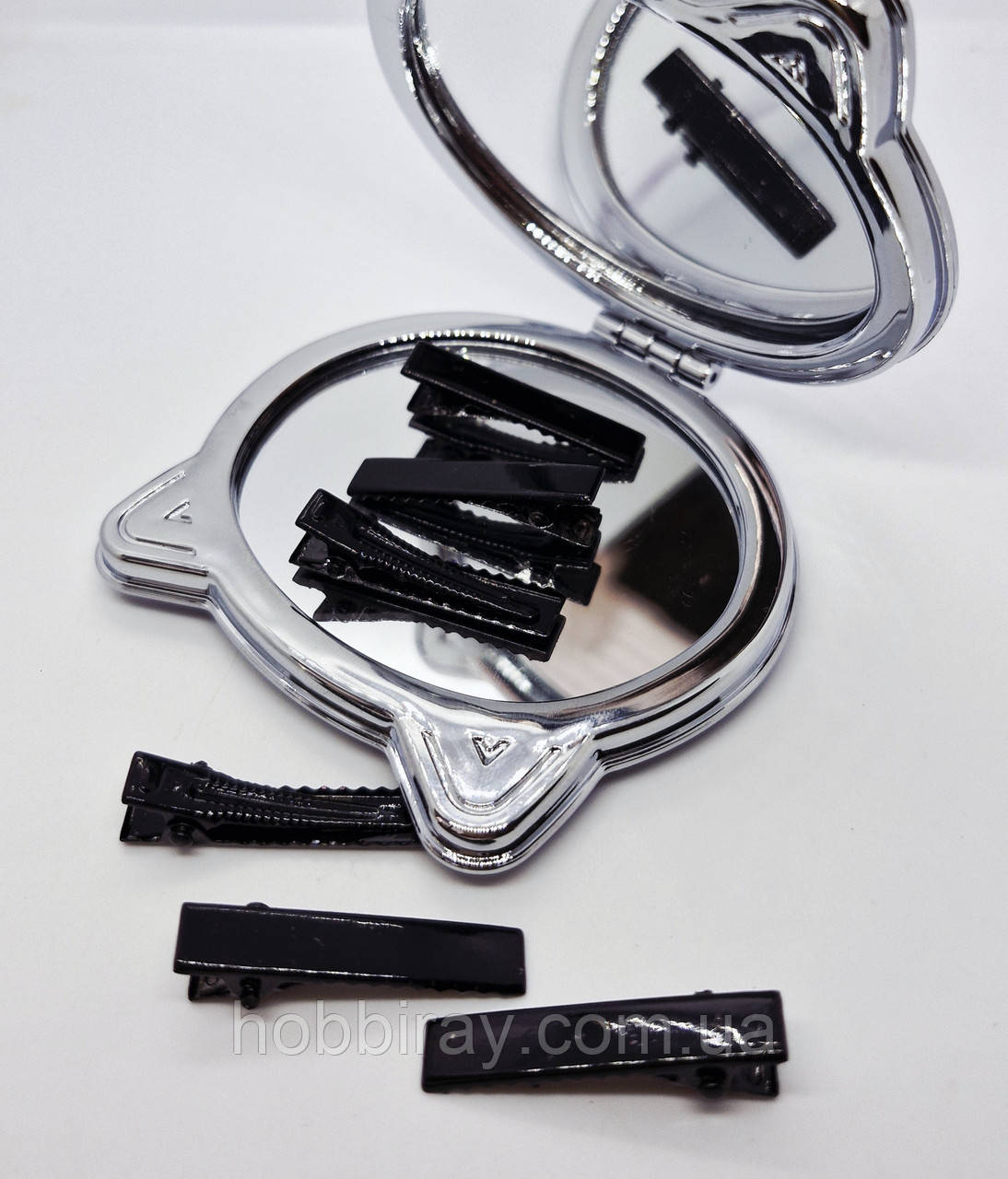 Заколка для волос уточка 3,2см. Колір чорний., фото 1