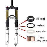 Велосипедна вилка BOLANY 27.5" (повітряна, хід 120 мм, з регулюванням жорсткості, вбудоване блокування, прямий шток, чорна), фото 3