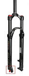Вилка амортизаційна Bolany 26" Хід 120 мм З регулюванням жорсткості, Вбудоване блокування, Прямий шток, Повністю чорна, фото 5