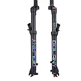 Вилка амортизаційна Bolany 26" Хід 120 мм З регулюванням жорсткості, Вбудоване блокування, Прямий шток, Повністю чорна, фото 6