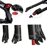 Вилка амортизаційна Bolany 26" Хід 120 мм З регулюванням жорсткості, Вбудоване блокування, Прямий шток, Повністю чорна, фото 8