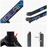 Велосипедна вилка BOLANY 27.5" (повітряна, хід 120 мм, з регулюванням жорсткості, вбудоване блокування, прямий шток, чорна), фото 7