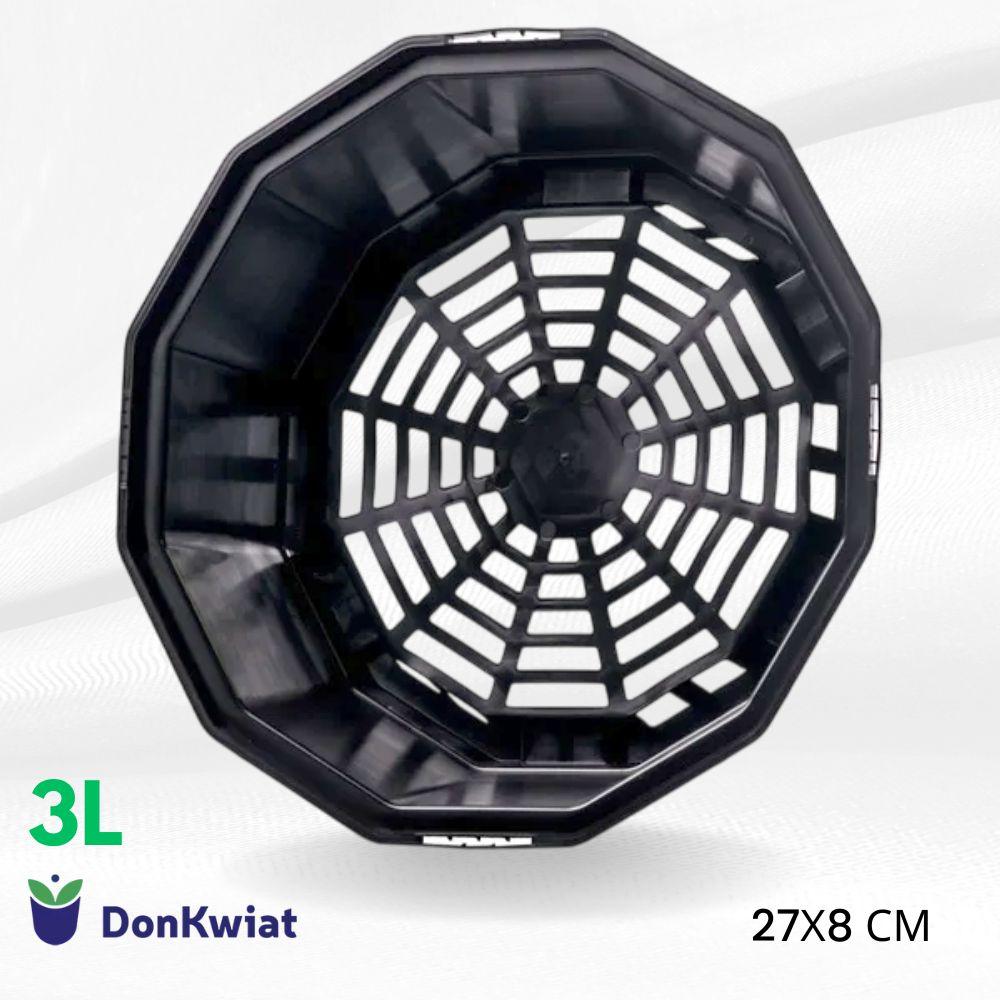 Горщик для хризантем 3 л чорний 27х8 см Donkwiat В3SА