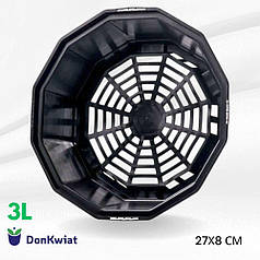 Горщик для хризантем 3 л чорний 27х8 см Donkwiat В3SА