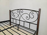 Ліжко Брунера 120*190 металеве на дерев'яних ніжках, фото 5