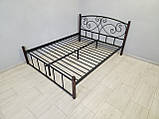 Ліжко Брунера 160*190 металеве на дерев'яних ніжках, фото 4