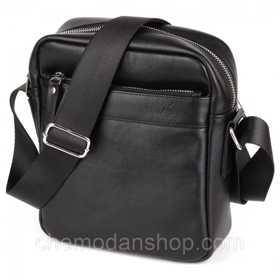Барсетка сумка шкіряна чоловіча через плече LUXON 1506-2 чорна
