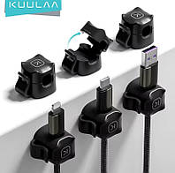 Органайзер держатель кабеля Kula кабельная клипса хомут фиксатор для провода 1 штука Черный