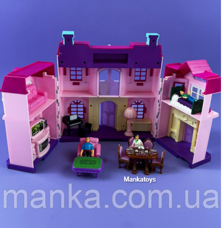 Будиночок ляльковий 16427 з меблями та фігурками, світло, звук, в коробці, фото 1