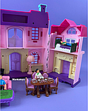 Будиночок ляльковий 16427 з меблями та фігурками, світло, звук, в коробці, фото 4