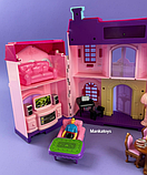 Будиночок ляльковий 16427 з меблями та фігурками, світло, звук, в коробці, фото 5