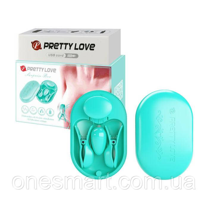 Електростимулятор для грудей Затискачі для сосків з вібрацією 7 режимів для сексуального задоволення, фото 1