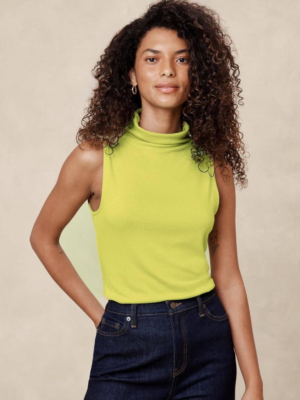 Жіночий светр Banana Republic без рукавів 1159843836 (Салатовий S), фото 1