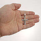 Срібний хрестик чоловічий. Спаси Збережи. Срібний хрестик з золотими пластинами, фото 2