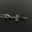 Срібний хрестик чоловічий. Спаси Збережи. Срібний хрестик з золотими пластинами, фото 8