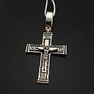 Срібний хрестик чоловічий. Спаси Збережи. Срібний хрестик з золотими пластинами, фото 6
