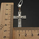 Срібний хрестик чоловічий. Спаси Збережи. Срібний хрестик з золотими пластинами, фото 4
