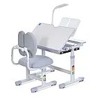 Bambi M 6136 Blue Дитяча парта зі стільцем лампою підставкою для книг регулювання висоти, фото 4