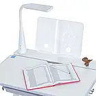 Bambi M 6136 Blue Дитяча парта зі стільцем лампою підставкою для книг регулювання висоти, фото 5