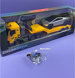 Трейлер на радіокеруванні YJ 132-9 акумулятор 3.7 V, пульт керування, масштаб 1:12, підсвічування, причеп, фото 2