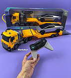 Трейлер на радіокеруванні YJ 132-9 акумулятор 3.7 V, пульт керування, масштаб 1:12, підсвічування, причеп, фото 3