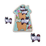 Пазл-сортер дерев'яний більше-менше "Веселі котики" (Дитяча розвиваюча гра) (ПСФ066), фото 5