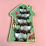 Пазл-сортер дерев'яний більше-менше "Веселі котики" (Дитяча розвиваюча гра) (ПСФ066), фото 6