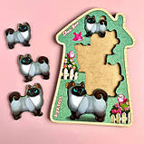 Пазл-сортер дерев'яний більше-менше "Веселі котики" (Дитяча розвиваюча гра) (ПСФ066), фото 7