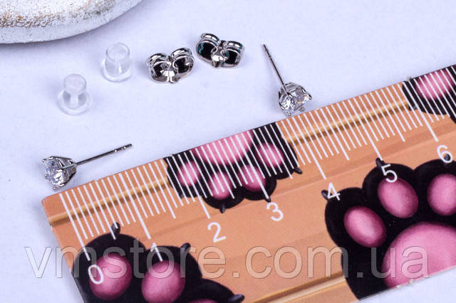 Серьги пусеты гвоздики 5 мм сеербро