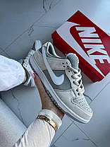 Чоловічі кросівки Nike SB Dunk White Sweet Wolf Grey Найк СБ Данк бежеві з сірим замша шкіра демісезон унісекс, фото 3