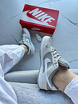 Чоловічі кросівки Nike SB Dunk White Sweet Wolf Grey Найк СБ Данк бежеві з сірим замша шкіра демісезон унісекс, фото 5