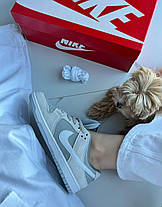 Жіночі кросівки Nike SB Dunk Wolf Grey White Найк СБ Данк бежеві з сірим замша демісезон унісекс, фото 3