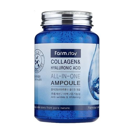 Сироватка з колагеном і гіалуроновою кислотою FARM STAY Collagen & Hyaluronic Acid All In One Ampoule 250 мл, фото 1
