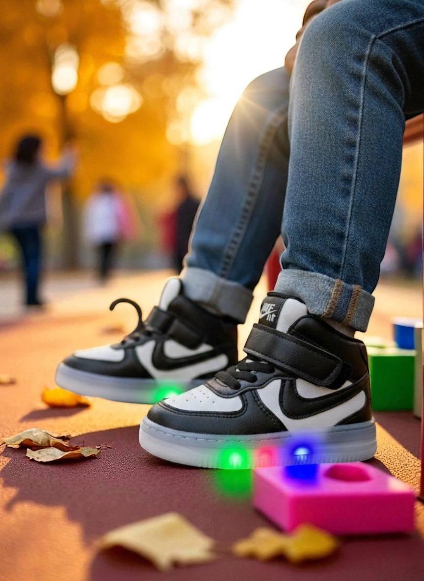 Дитяче демосизонне взуття для хлопчика черевики світні хайтопи утеплені на липучці РОЗМІР:21, фото 1