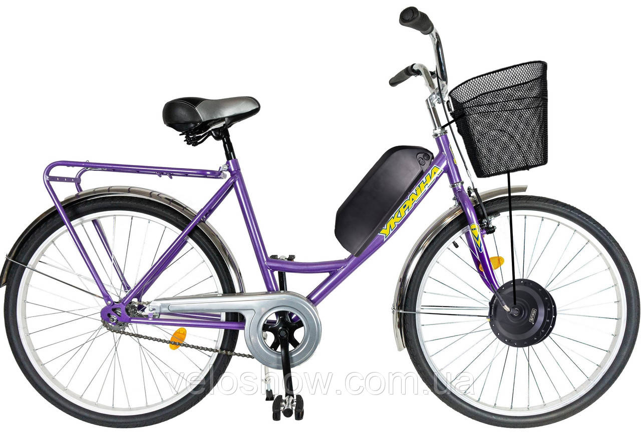 Електровелосипед 26 ХВЗ Україна 500 W, 48V10AH, 18A редукторний мотор MXUS заводський Люкс СZ міський жіночий дорожній унісекс, фото 1