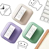 Міні термопринтер портативний бездротовий Bluetooth X6 (фіолетовий) з USB Type-C | Принтер для стікерів, етикеток, чеків, фото 4