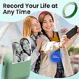 Міні термопринтер портативний бездротовий Bluetooth X6 (фіолетовий) з USB Type-C | Принтер для стікерів, етикеток, чеків, фото 2