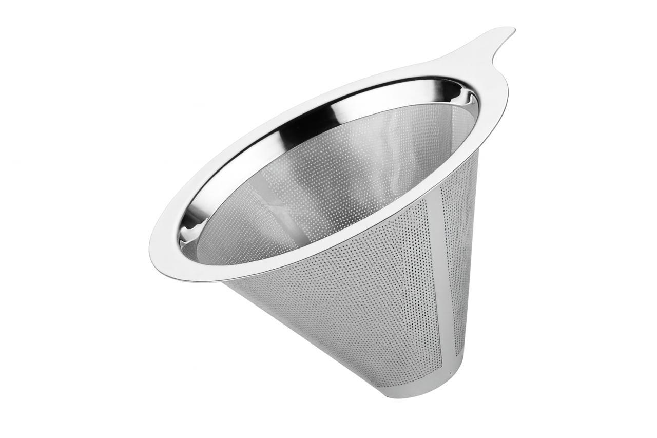 Воронка для заварювання кави V60 02, 400 мл з нержавіючої сталі на 4 порції металевий пуровер багаторазовий