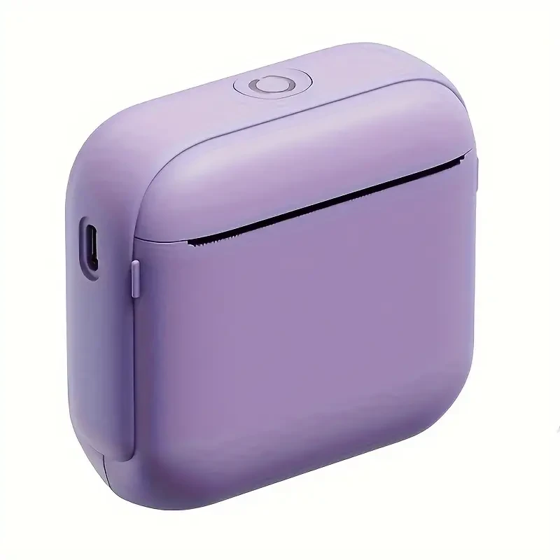 Міні термопринтер портативний бездротовий Bluetooth X6 (фіолетовий) з USB Type-C | Принтер для стікерів, етикеток, чеків, фото 1