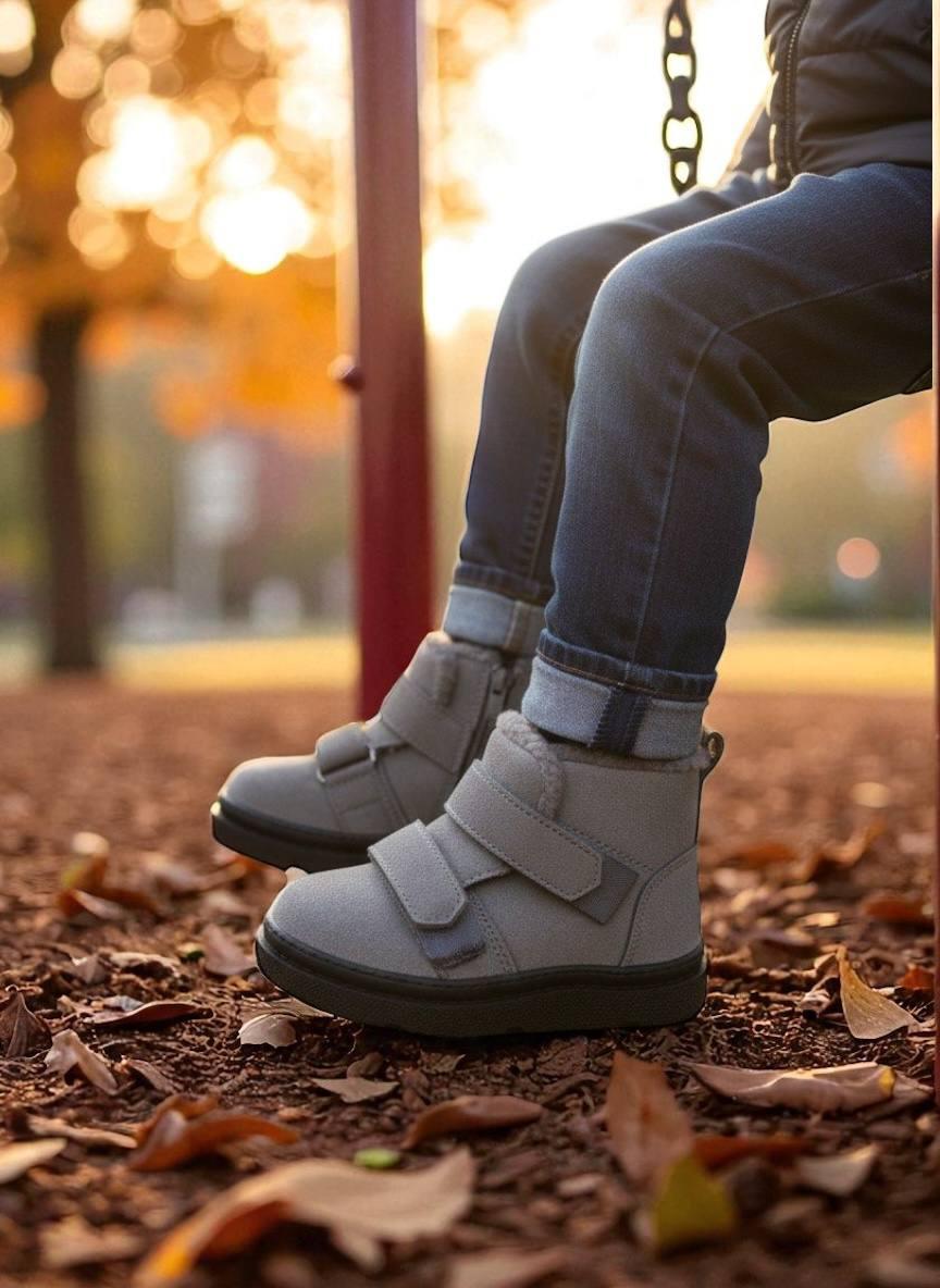 Дитяче демосизонне взуття для хлопчика черевики ошатні хайтопи утеплені на липучці РОЗМІР:24,27, фото 1