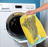 Захисний мішок на блискавці для прання кросівок у пральній машині Lavaggo колір жовтий, фото 2