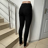 Джегінси джинси жіночі фліс на резинці стрейч утеплені зимові 25 чорні, фото 5