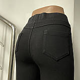 Джегінси джинси жіночі фліс на резинці стрейч утеплені зимові 25 чорні, фото 7