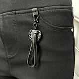 Джегінси джинси жіночі фліс на резинці стрейч утеплені зимові 25 чорні, фото 6