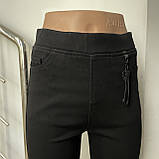 Джегінси джинси жіночі фліс на резинці стрейч утеплені зимові 25 чорні, фото 8